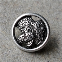 sølvfarvet puddelhund knap retro knapper genbrug til salg